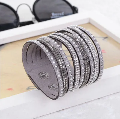 2016 New Multilayer Leather Bracelet Christmas Gift Charm Bracelets Vintage Jewelry For Women Pulsera