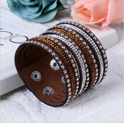 2016 New Multilayer Leather Bracelet Christmas Gift Charm Bracelets Vintage Jewelry For Women Pulsera