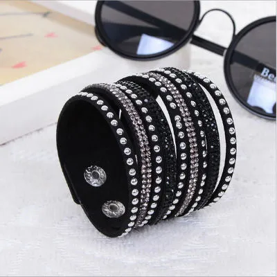 2016 New Multilayer Leather Bracelet Christmas Gift Charm Bracelets Vintage Jewelry For Women Pulsera