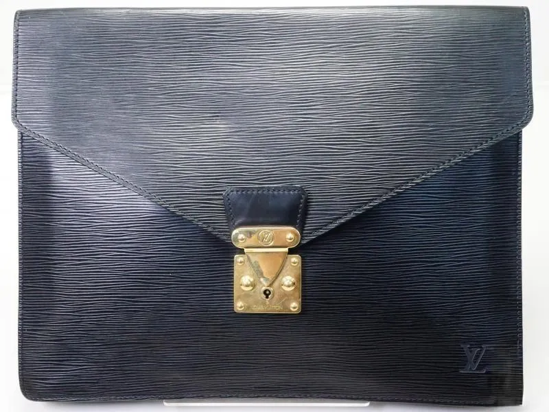 Authentic Pre-owned Louis Vuitton Epi Black Porte-documents Senateur Document Clutch M54452 180751