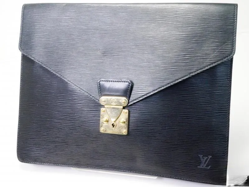 Authentic Pre-owned Louis Vuitton Epi Black Porte-documents Senateur Document Clutch M54452 180751