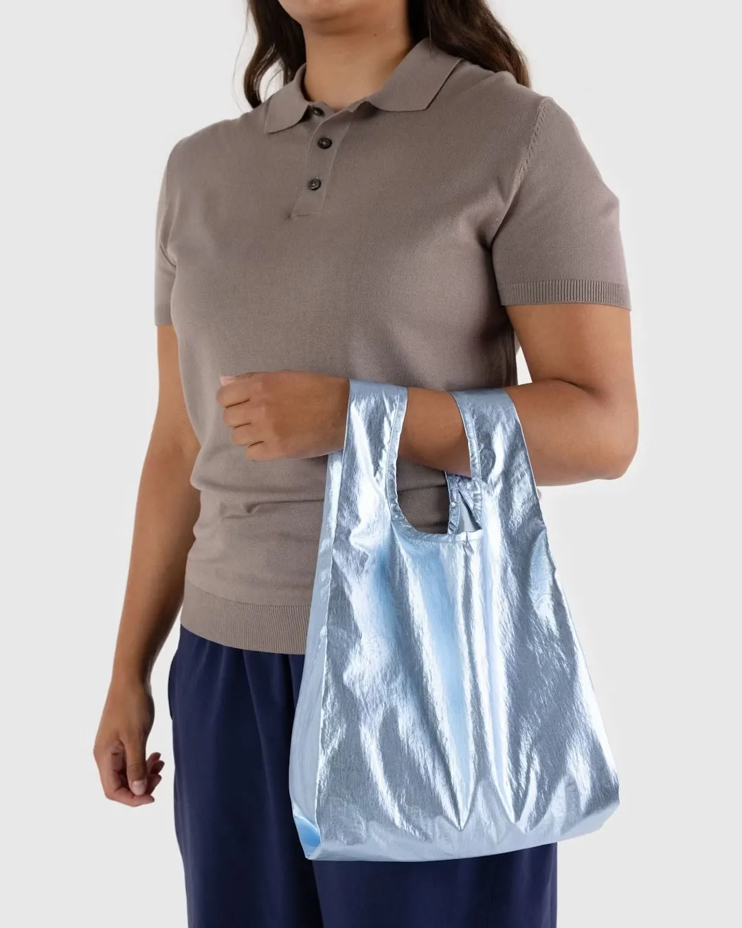 Baby Baggu Tote (Metallic Light Blue)