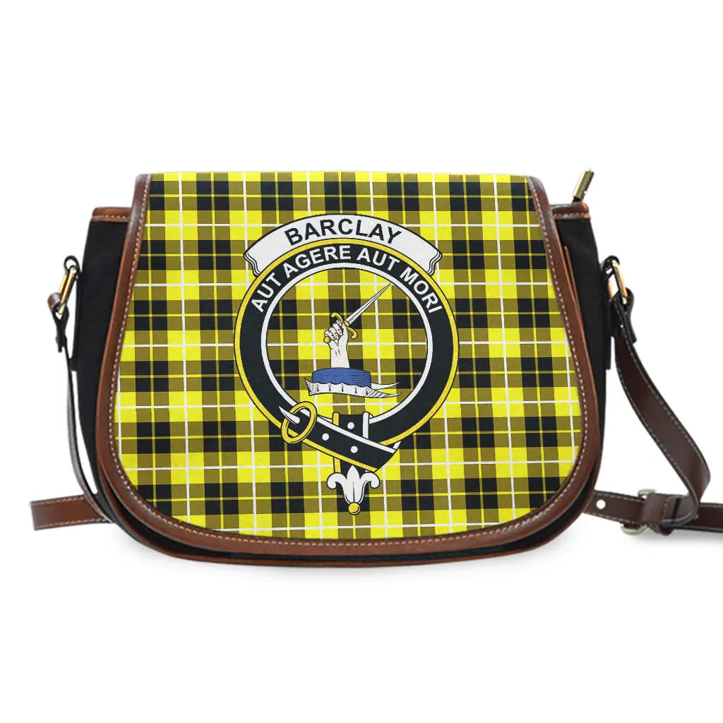 Barclay Dress Modern Tartan Saddle Bag with Family Crest