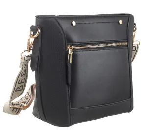 Black Guitar Strap Cross Body Bag - Bessie London