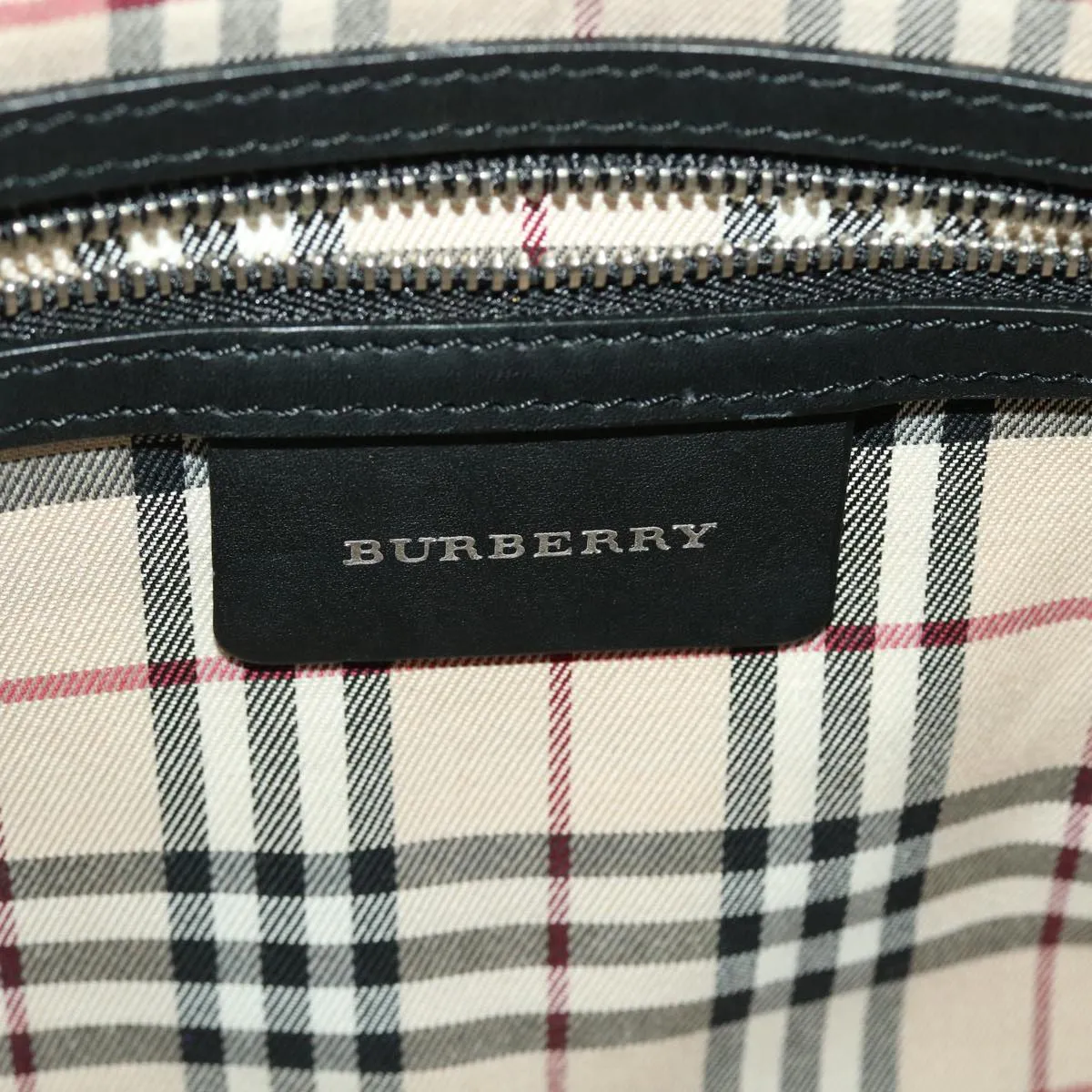 BURBERRY Hand Bag Leather Black  am4194