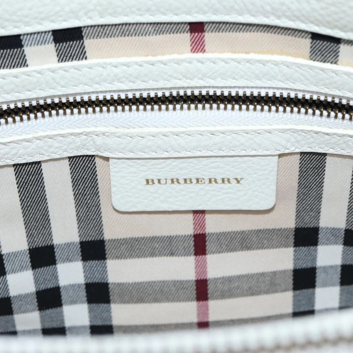 BURBERRY Hand Bag Leather White  ti1784