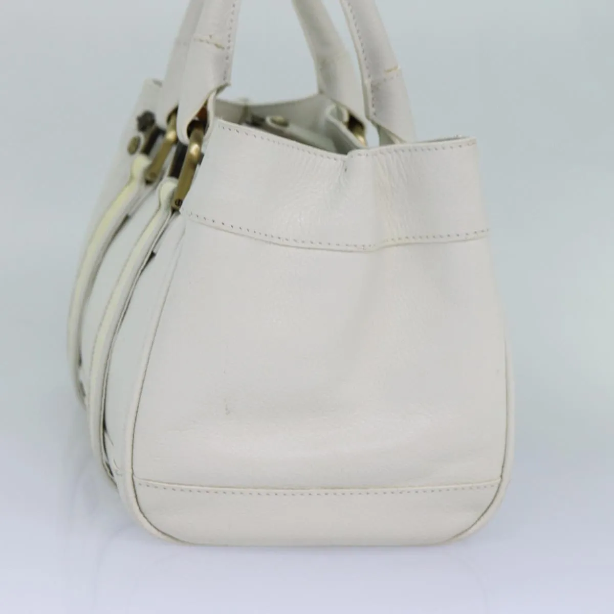 BURBERRY Hand Bag Leather White  ti1784