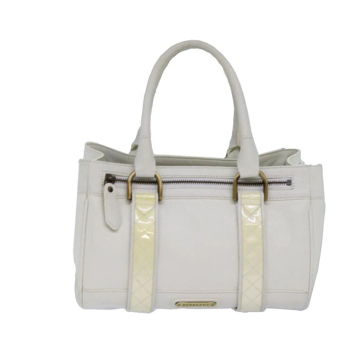 BURBERRY Hand Bag Leather White  ti1784