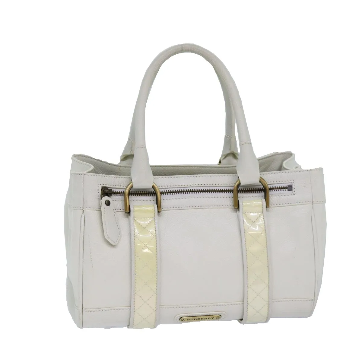 BURBERRY Hand Bag Leather White  ti1784