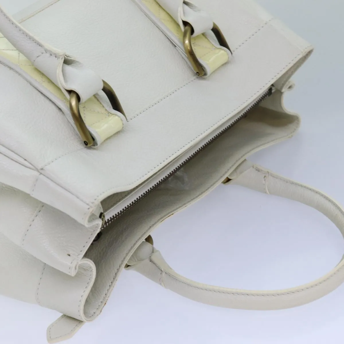 BURBERRY Hand Bag Leather White  ti1784