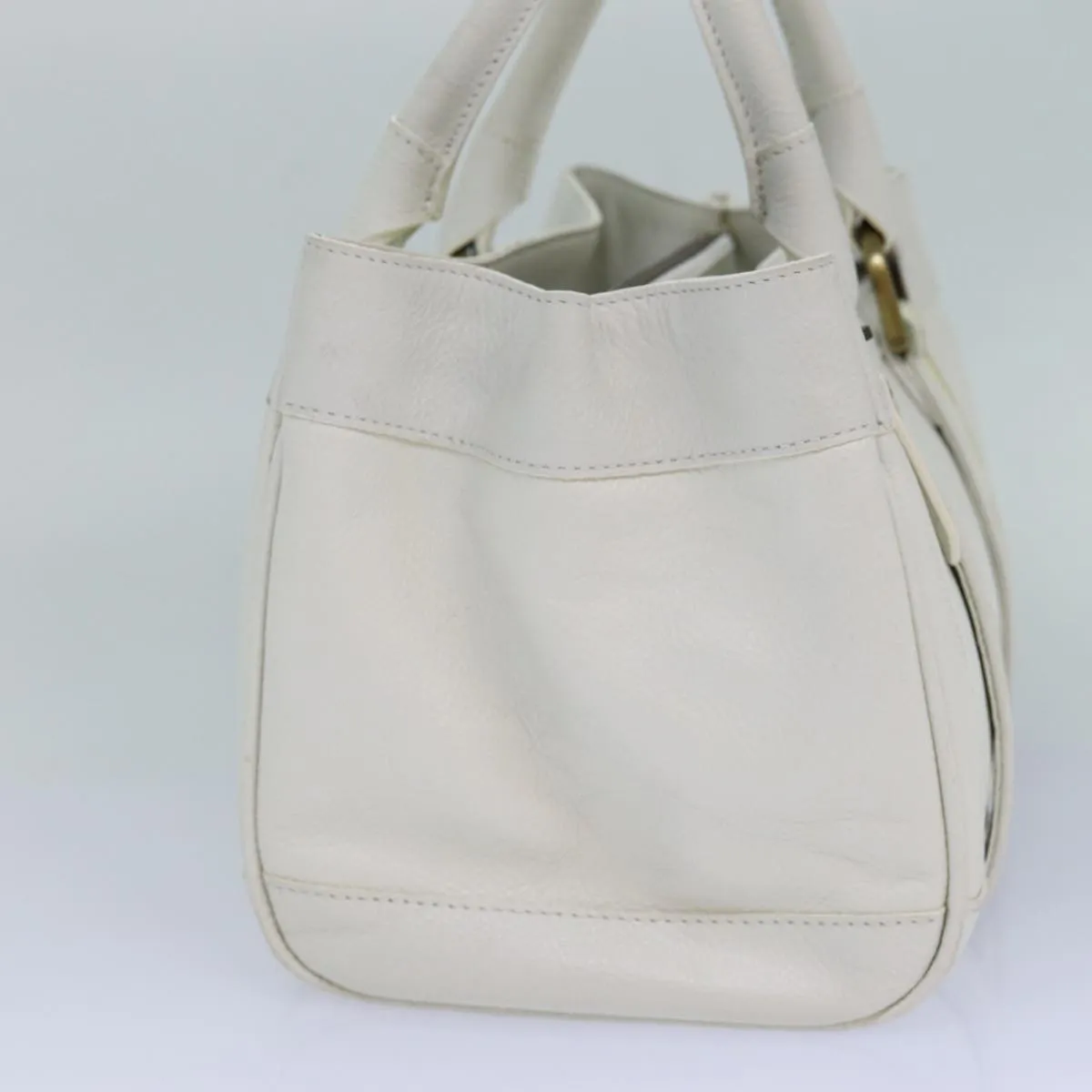 BURBERRY Hand Bag Leather White  ti1784