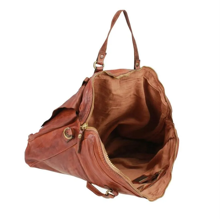 Campomaggi Leather Carrier Bag, Cognac