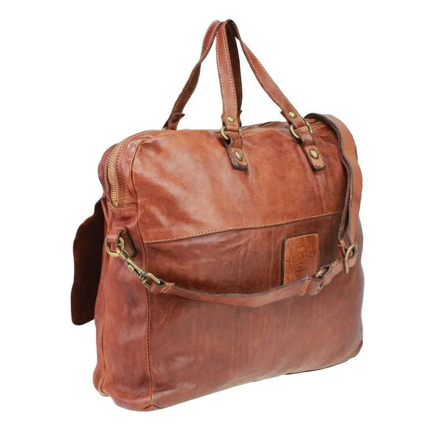 Campomaggi Leather Carrier Bag, Cognac