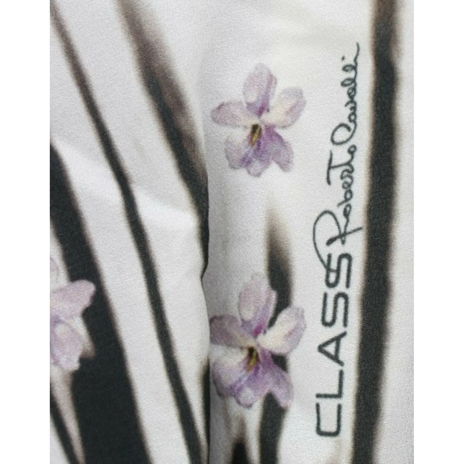 Cavalli Elegant Purple Floral Jersey Dress