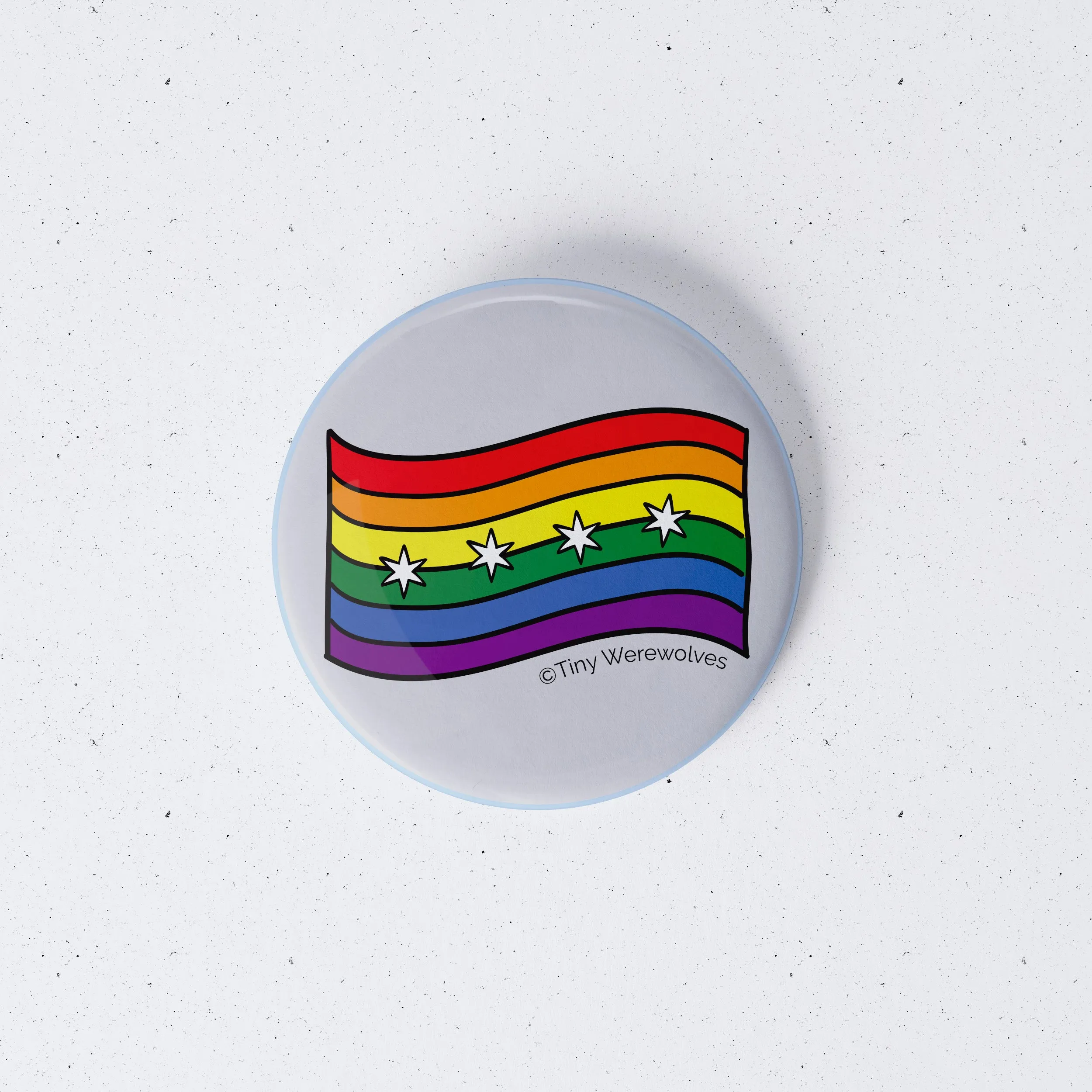 Chicago Rainbow Pride Flag 1" Mini Button Pin