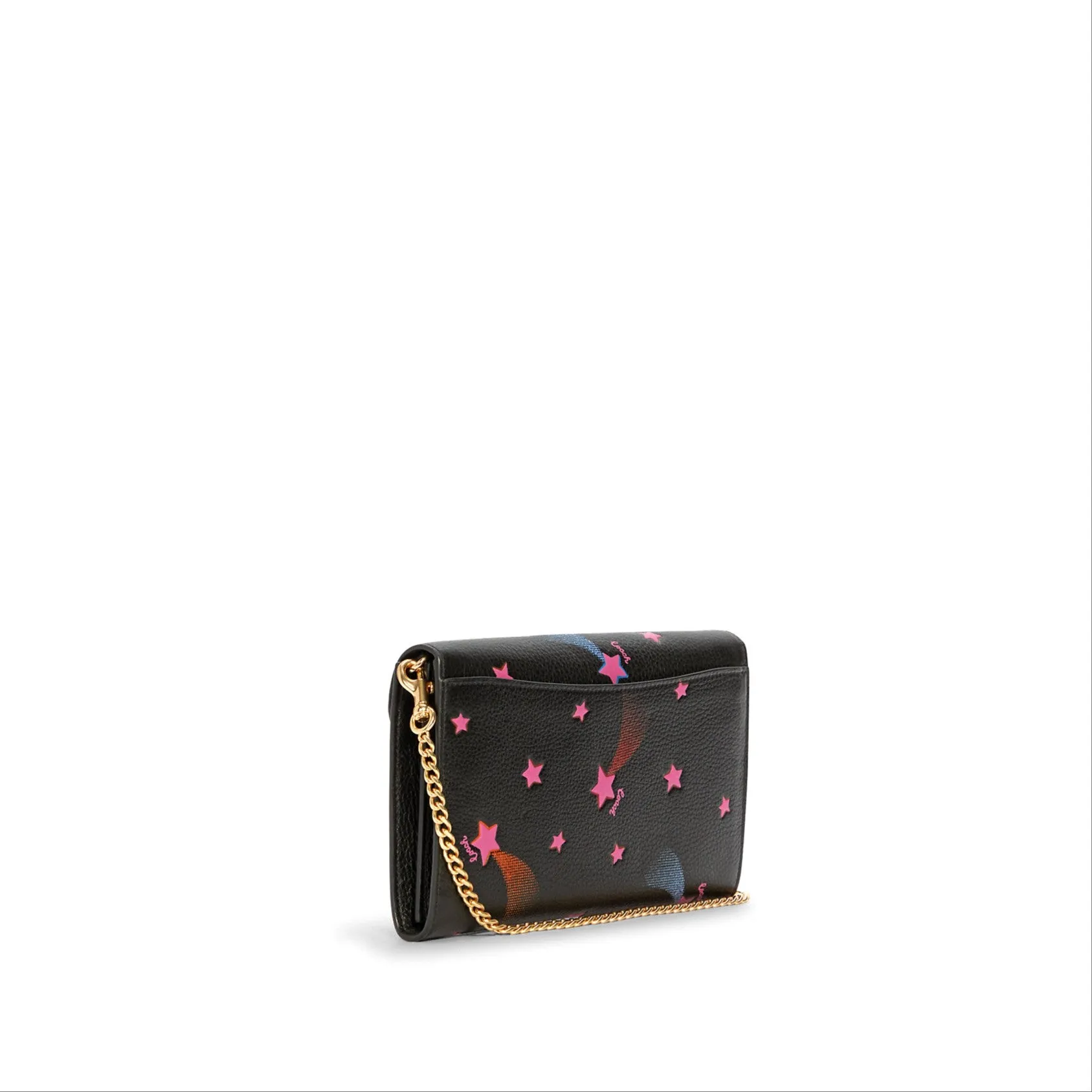 Coach Women's Black Multi Tammie Clutch Crossbody With Disco Star Print