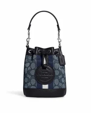 Coach Women's Mini Dempsey Bucket Bag In Signature Jacquard With Stripe And Coach Patch