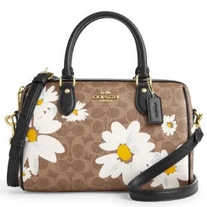 Coach Women's Rowan Satchel Bag In Signature Canvas With Floral Print