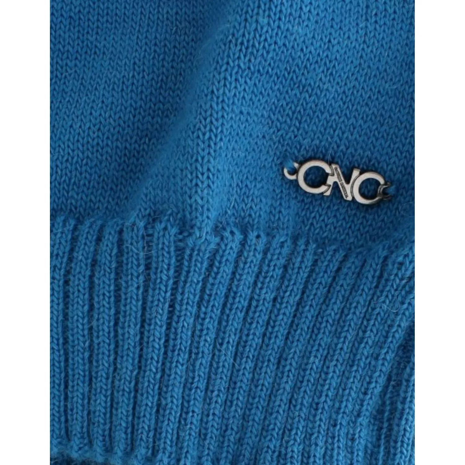 Costume National Chic Blue Scoop Neck Knit Sweater