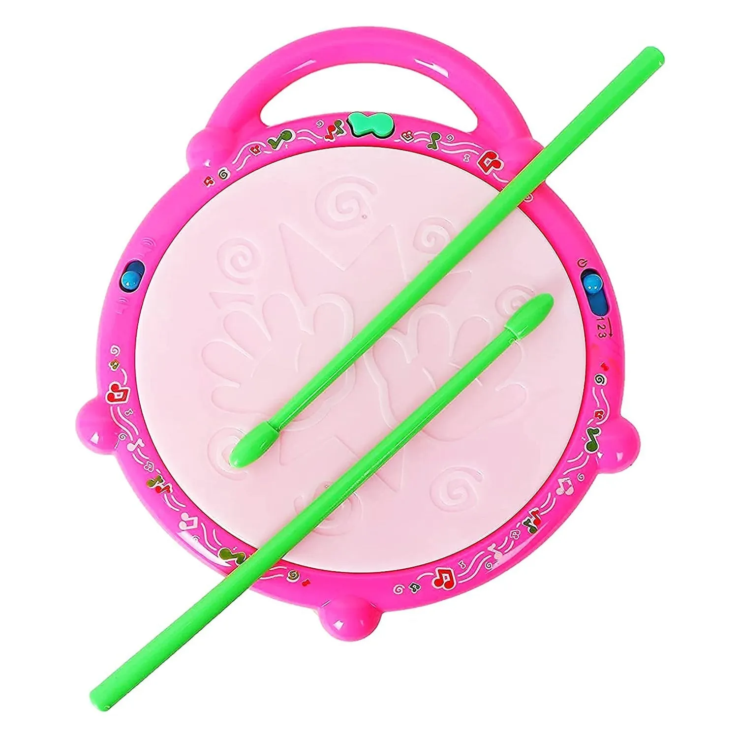 Flash Drum Toys for Kids with Light & Musical Sound Colorful Plastic Baby Drum Musical Toys for Children Baby Toy Instrument Best Gift for Boys & Girls.