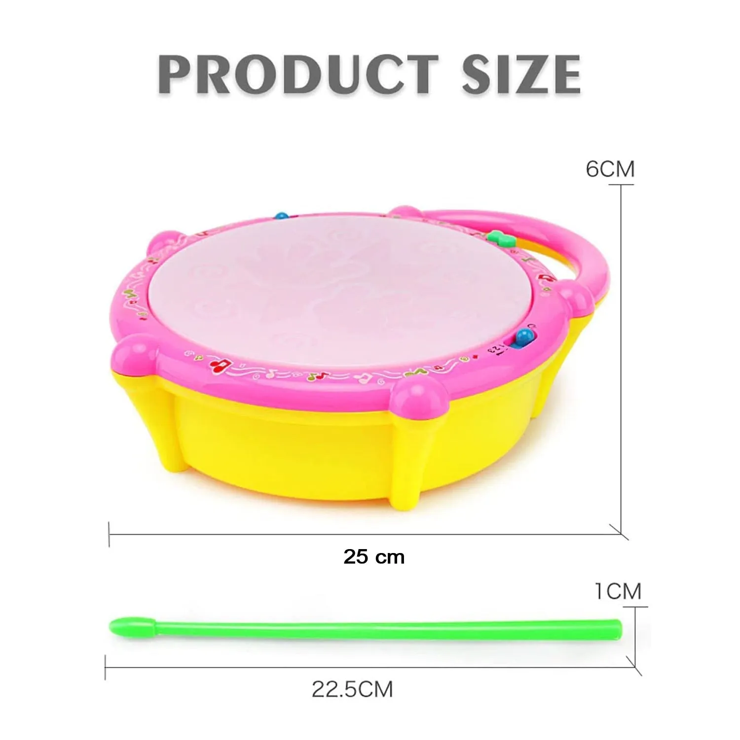 Flash Drum Toys for Kids with Light & Musical Sound Colorful Plastic Baby Drum Musical Toys for Children Baby Toy Instrument Best Gift for Boys & Girls.