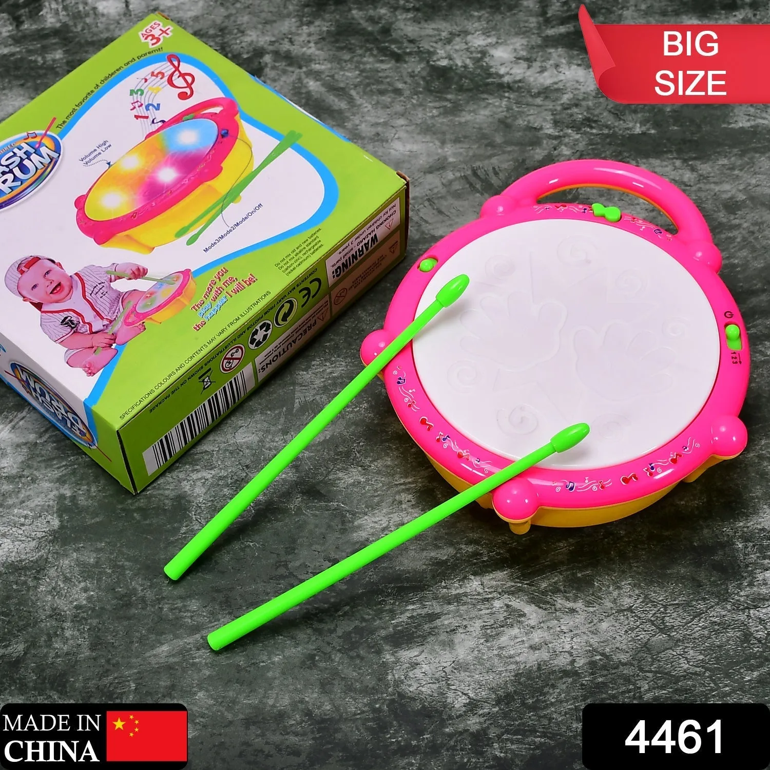 Flash Drum Toys for Kids with Light & Musical Sound Colorful Plastic Baby Drum Musical Toys for Children Baby Toy Instrument Best Gift for Boys & Girls.