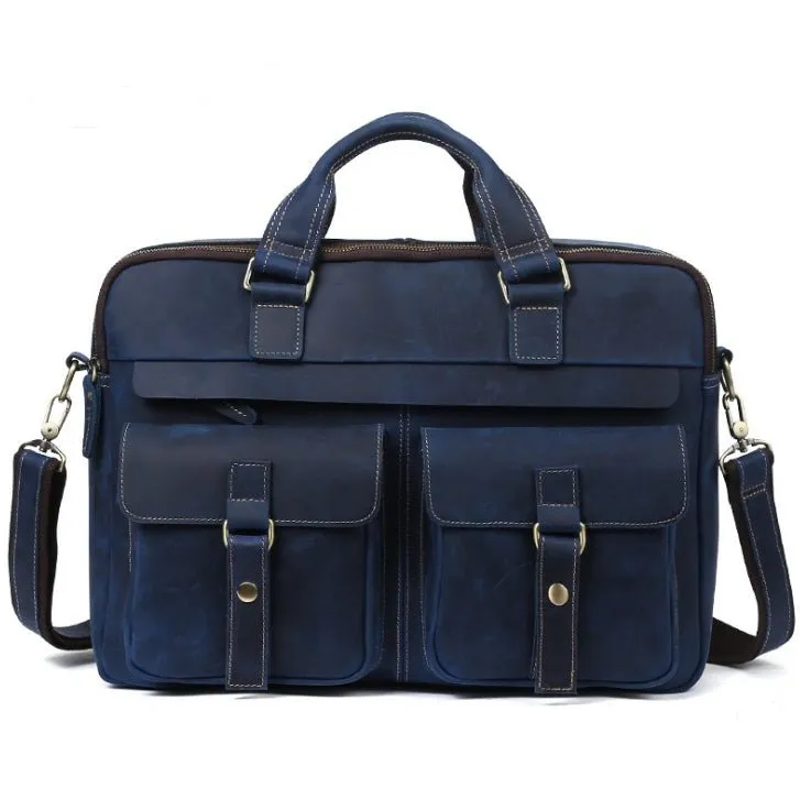 Genuine Leather Men's Shoulder Laptop Computer Bag Briefcase