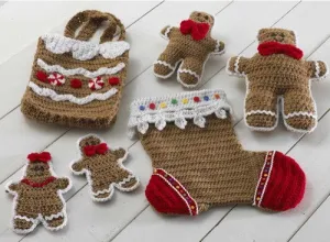 Gingerbread Stocking & Gift Set Crochet Pattern