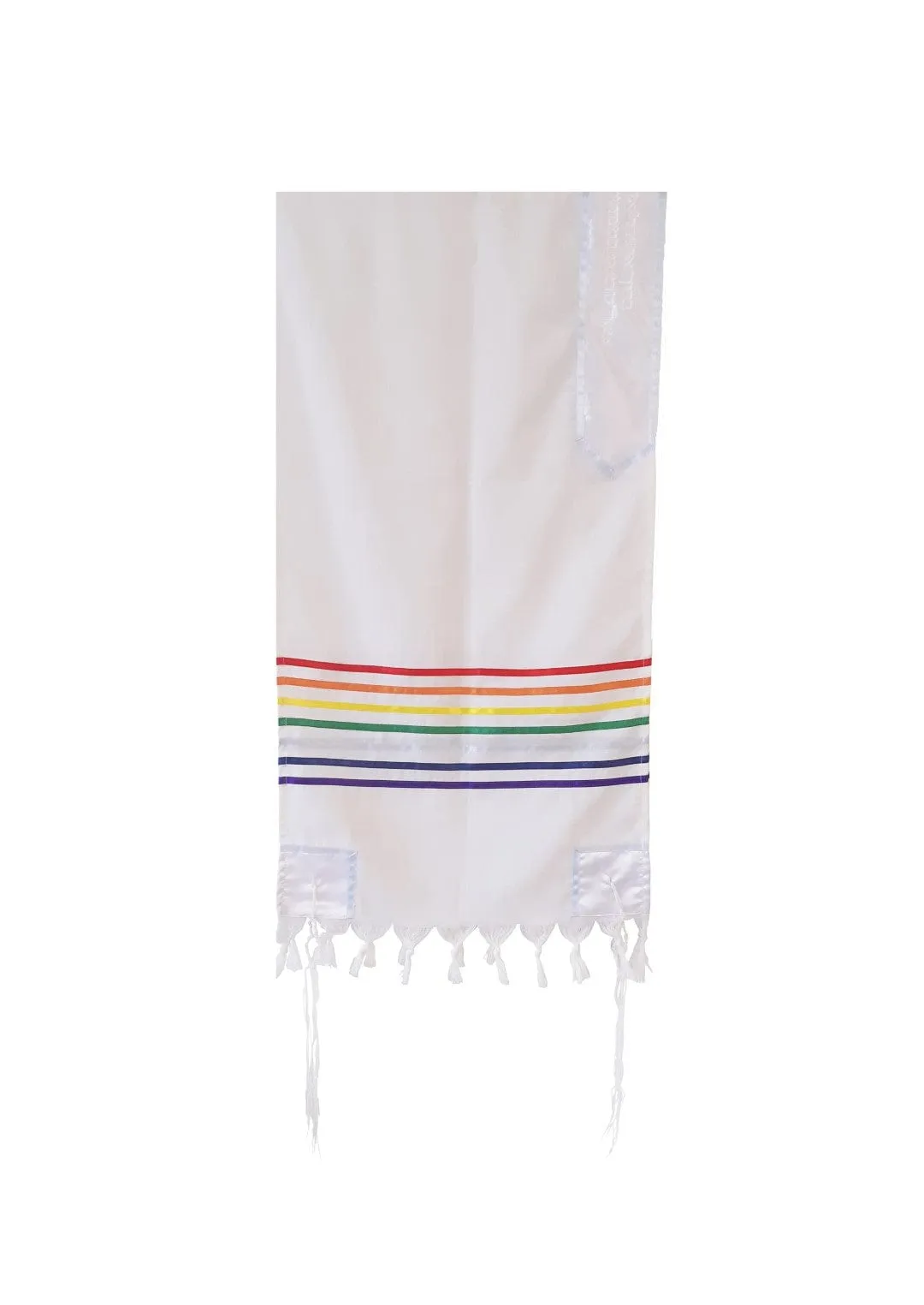 Handmade Wool Rainbow Tallit, Joseph's Coat of Many Colors Tallis, Bar Mitzvah Tallit Set, Talit for Man, Tzitzit