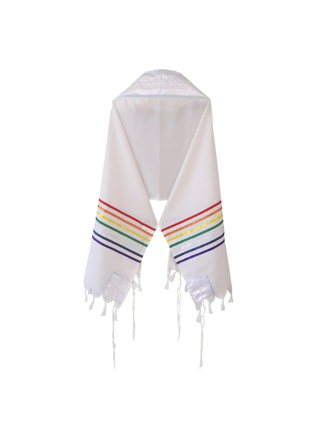 Handmade Wool Rainbow Tallit, Joseph's Coat of Many Colors Tallis, Bar Mitzvah Tallit Set, Talit for Man, Tzitzit