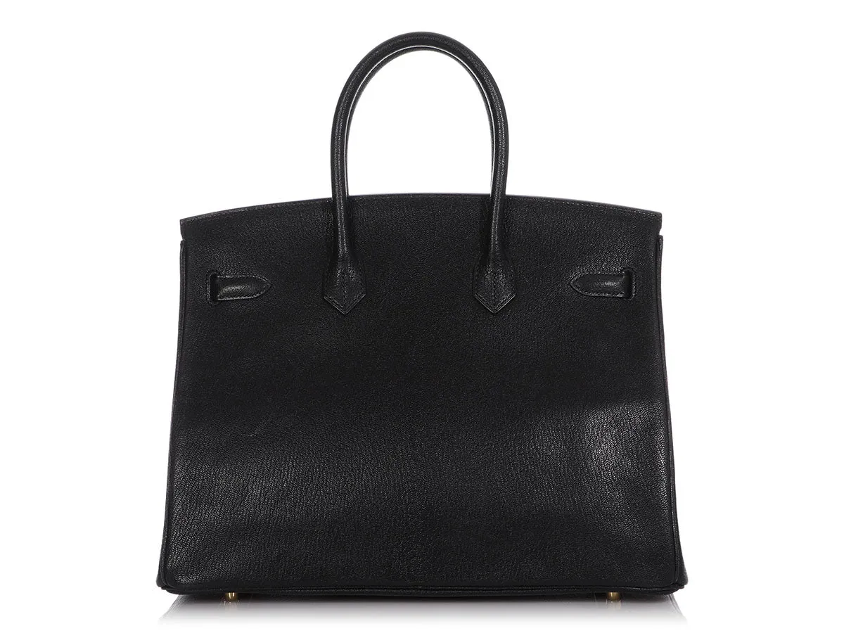 Hermès Black Chèvre Birkin 35