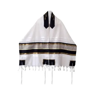 JOSEPH Gold, Black and Olive Green Stripes Wool Tallit for Men