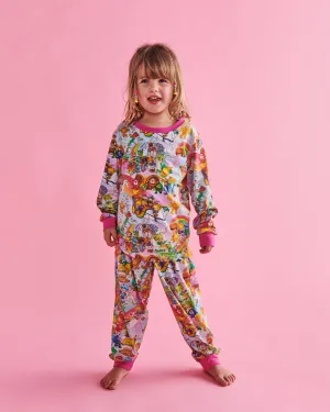 Kip & Co x Rainbow Brite Brite Side Organic Cotton Long Sleeve Top & Pant Pyjama Set