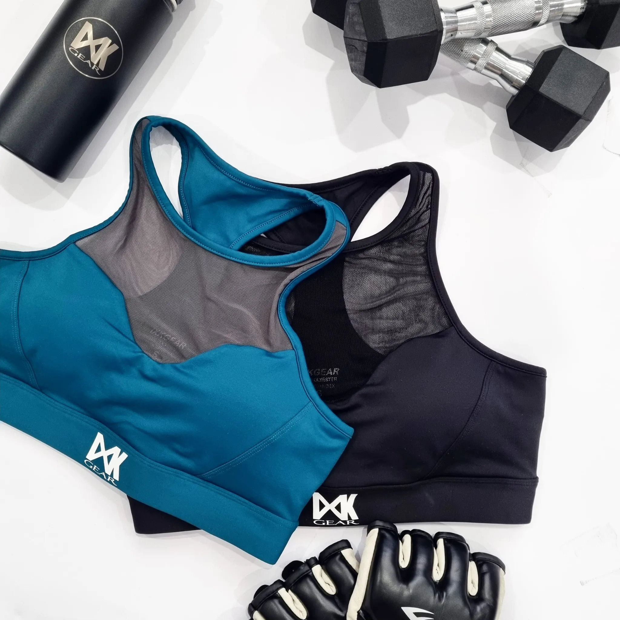 Mesh Sports Bra - Black