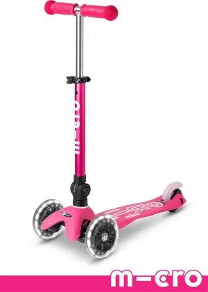 Mini Deluxe Foldable Scooter - Pink LED