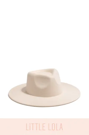 Mini Primavera Kids Flat Brim Hat - Ivory