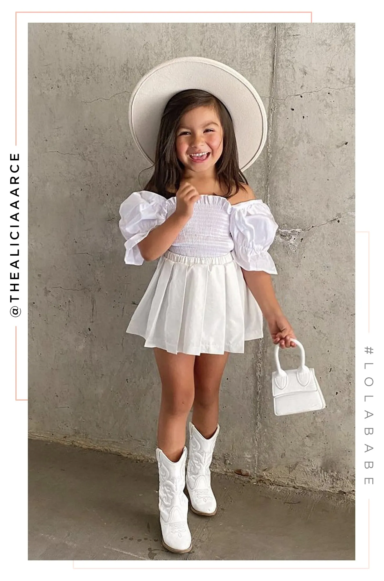 Mini Primavera Kids Flat Brim Hat - Ivory