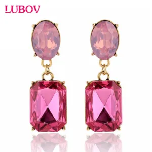 Multicolor Square Candy Drop Earrings Pendant Fashion Jewelry for Women 2016 New Fashion Party Wedding Engagement Earrings