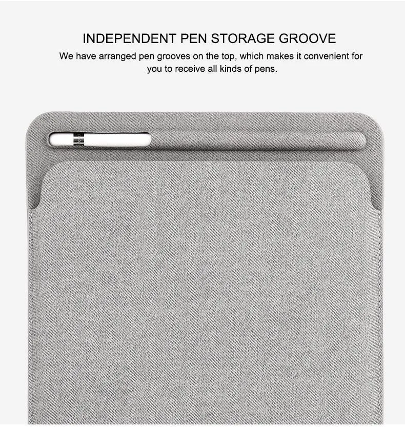 NEW iPad Pro 10.5 11 Linen finish Sleeve Case bag  for A1980  with pencil holder