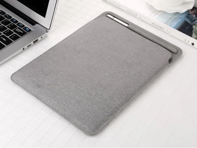 NEW iPad Pro 10.5 11 Linen finish Sleeve Case bag  for A1980  with pencil holder