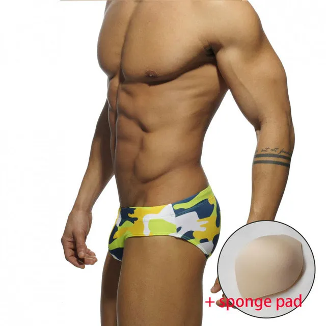 new man's Brand swimming Camouflage swim trunks  sexy low waist swimming briefs swimwear boxers patchwork color  hot sell Summer