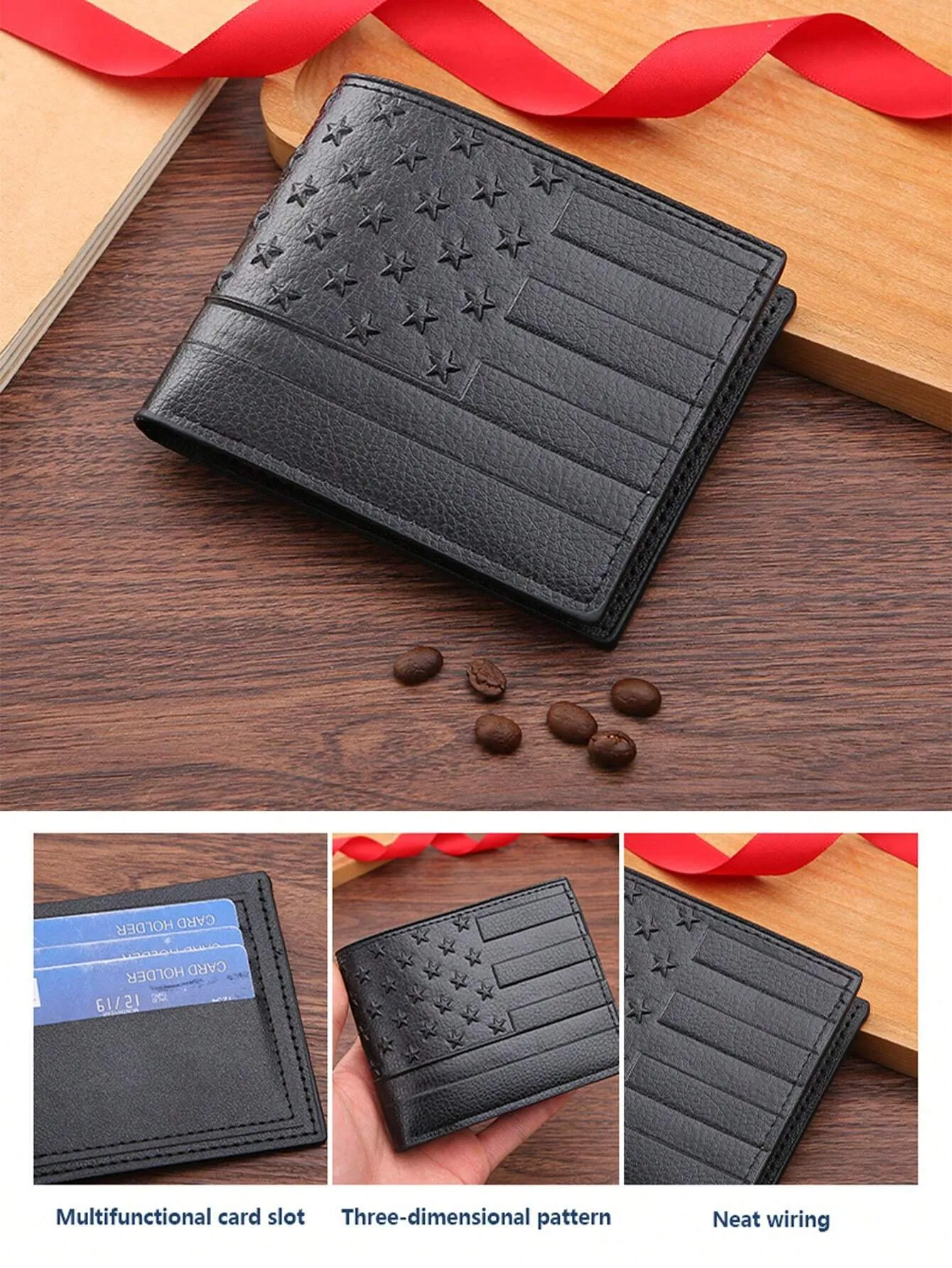 New Style Men's Wallet & Card Holder With Money Clip, Id Photo Frame And Multiple Card Slots, Fashion Casual Money Clip For Youth Male, Ultrathin Soft PU Leather Wallet Card Organizer Men's Business Casual Pu Leather Short Wallet