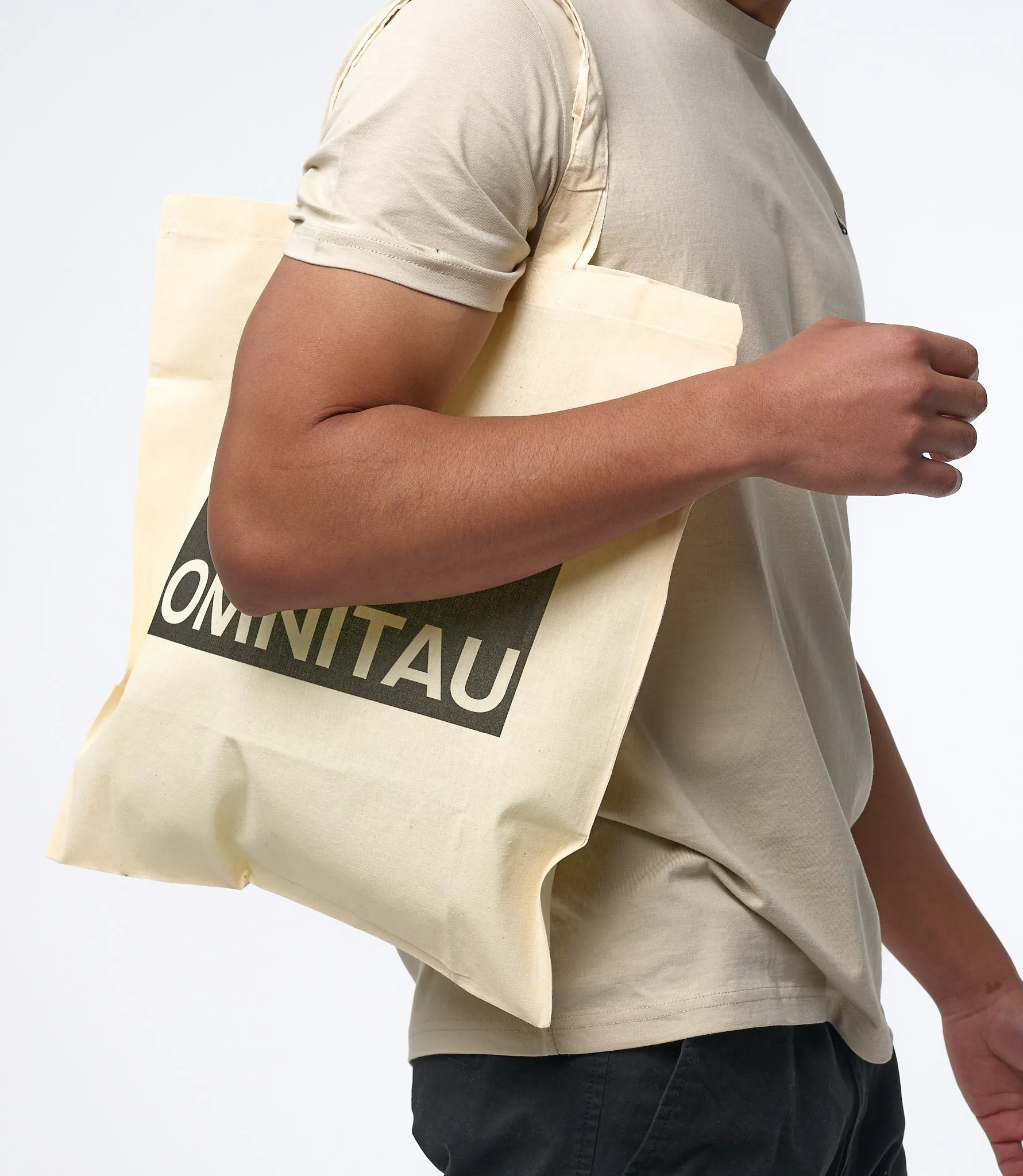 Omnitau Adult Unisex Organic Cotton Light Tote Bag - Cream