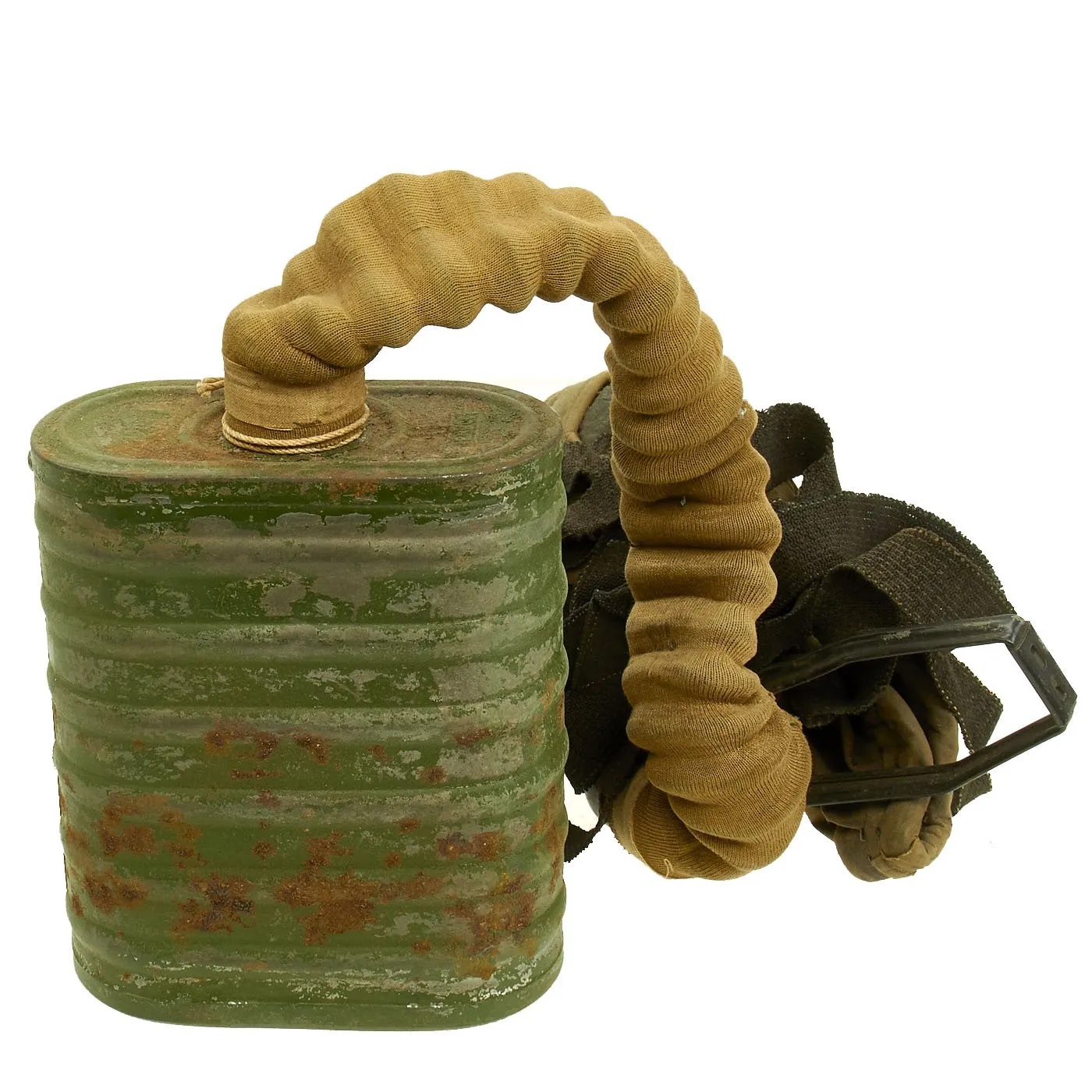 Original U.S. WWI M1917 SBR Gas Mask with Carry Bag named to USGI in 5th Field Artillery 1st Infantry Division