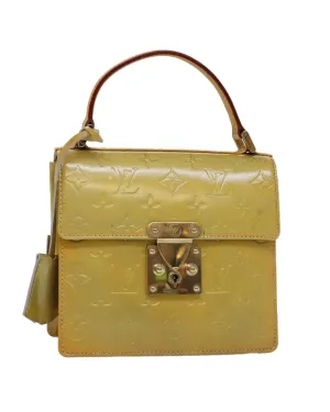 Patent Leather Handbag with Key Accessory and Clochette