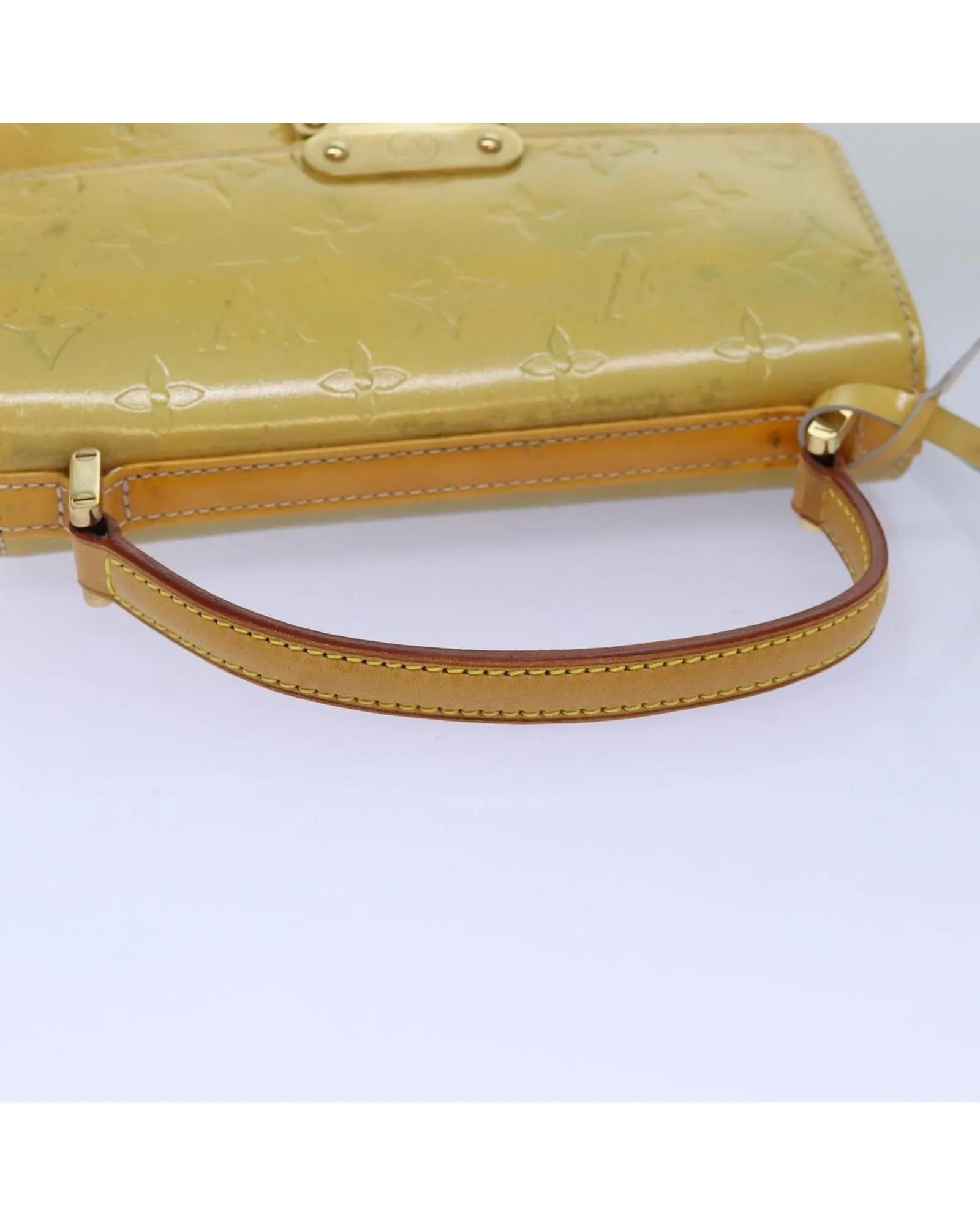 Patent Leather Handbag with Key Accessory and Clochette