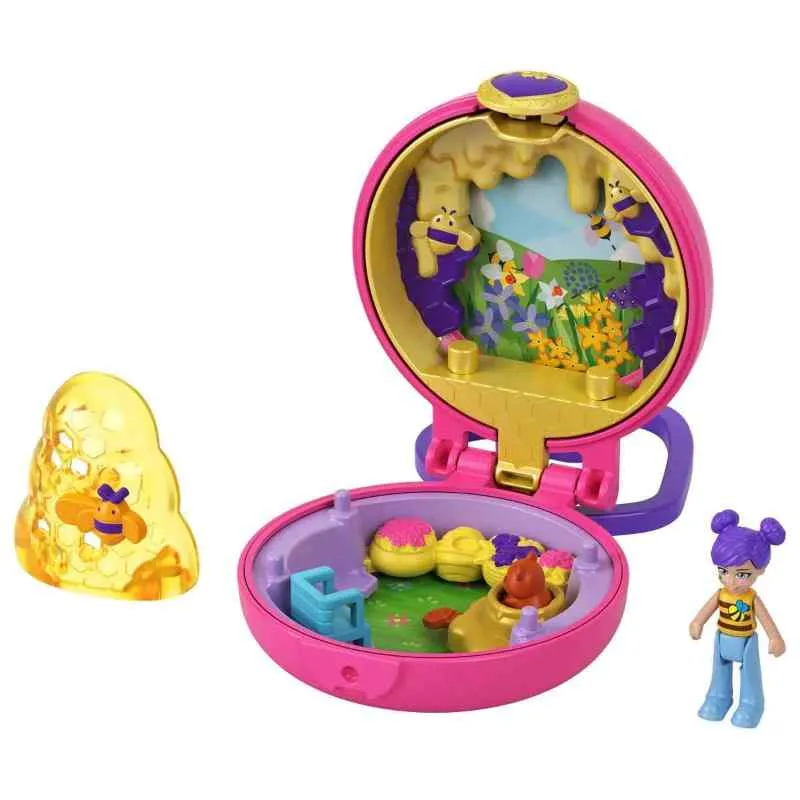 Polly Pocket Tiny Compact Circle Honey Bee