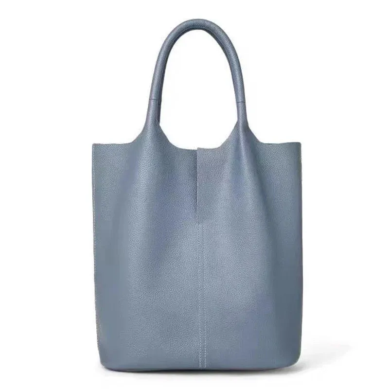 Real Leather Shopper Tote Bag