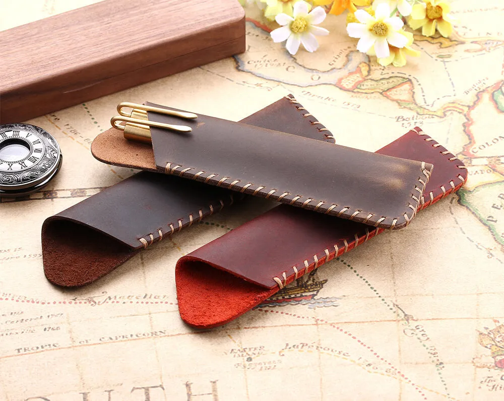 Retro Handmade Leather Fountain Pen Case/Holder