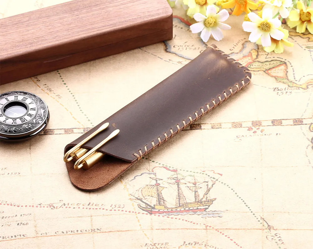 Retro Handmade Leather Fountain Pen Case/Holder